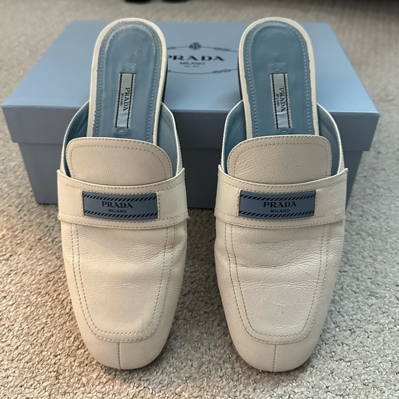 Prada White Slides Mules Slip On size 39 - Picture 2 of 8